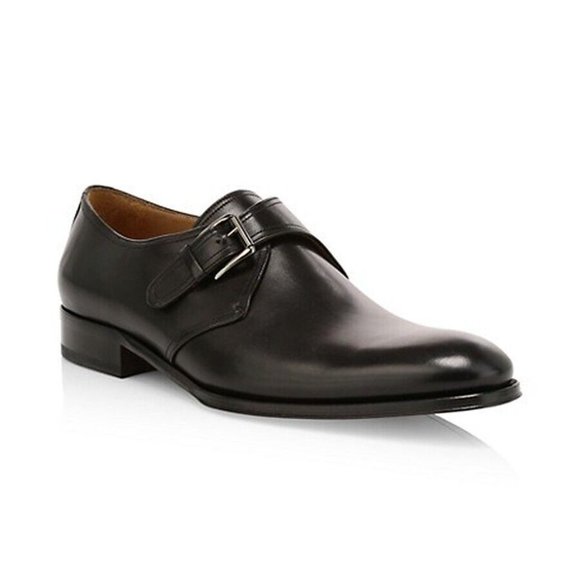 New! To Boot New York Connor Monk-Strap Leather Shoes Black Size 14 DD342